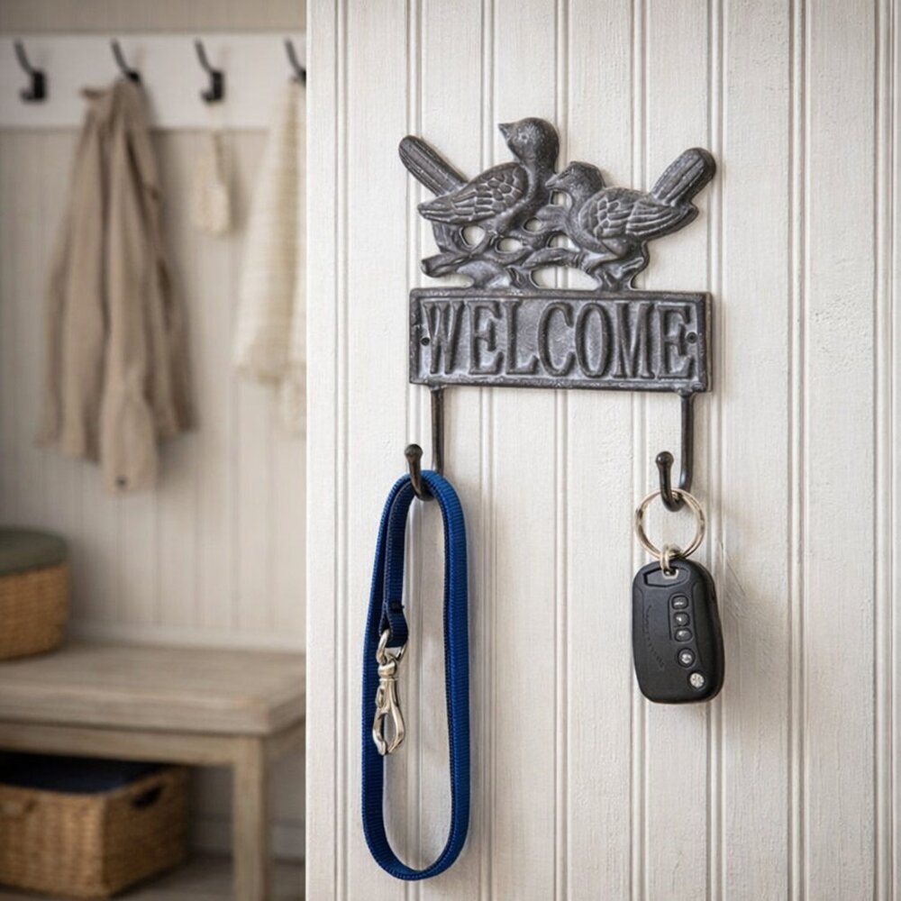 Iron Welcome Bird Wall hook